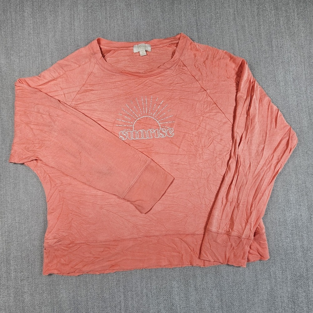 Love By Gap Women's Cropped Orange Sweatshirt "Sunshine" Graphic Print Sz Medium